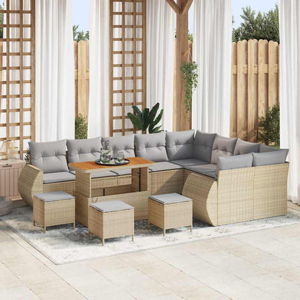 Tuin Sofa Set 12 Pcs En Licht Grijs Poly Rattan