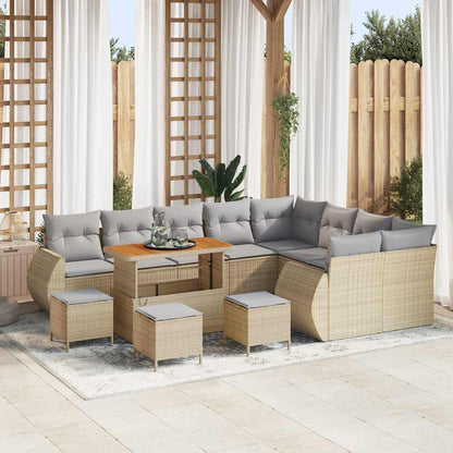 Tuin Sofa Set Met Kussen Met Opslag 12 Pcs En Crème