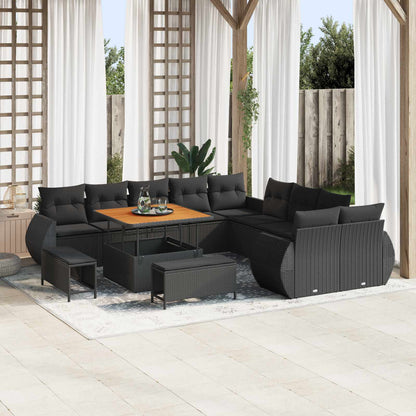 Tuin Sofa Set 13 Pcs Poly Rattan En Gepoedercoat Staal