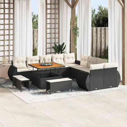 Tuin Sofa Set 13 Pcs Poly Rattan En Gepoedercoat Staal