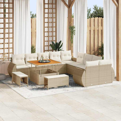 Tuin Sofa Set 13 Pcs Poly Rattan En Gepoedercoat Staal