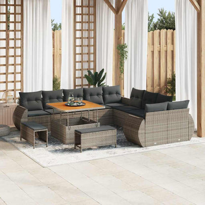Tuin Sofa Set 13 Pcs Poly Rattan En Gepoedercoat Staal