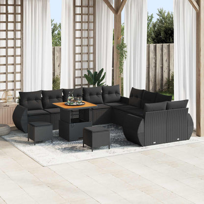 Tuin Sofa Set 13 Pcs Poly Rattan En Gepoedercoat Staal