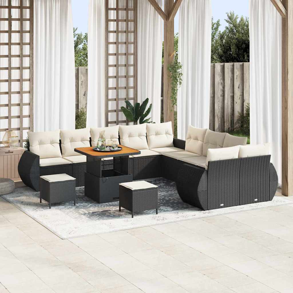 Tuin Sofa Set 13 Pcs Poly Rattan En Gepoedercoat Staal