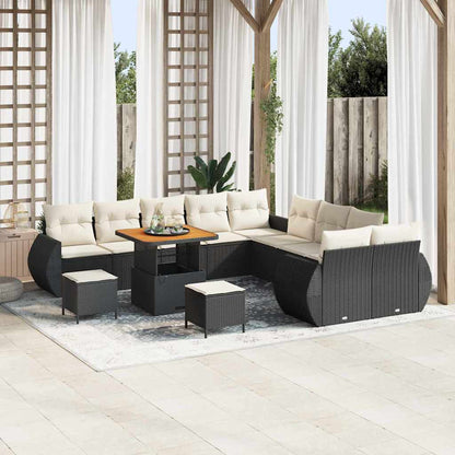 Tuin Sofa Set 13 Pcs Poly Rattan En Gepoedercoat Staal