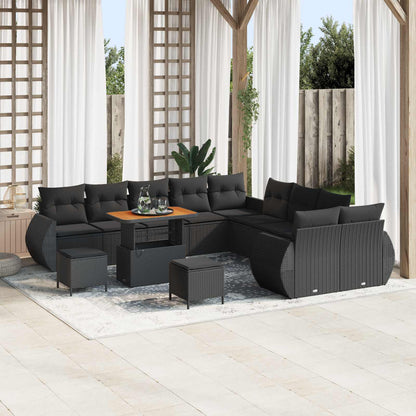 Tuin Sofa Set 13 Pcs Poly Rattan En Gepoedercoat Staal
