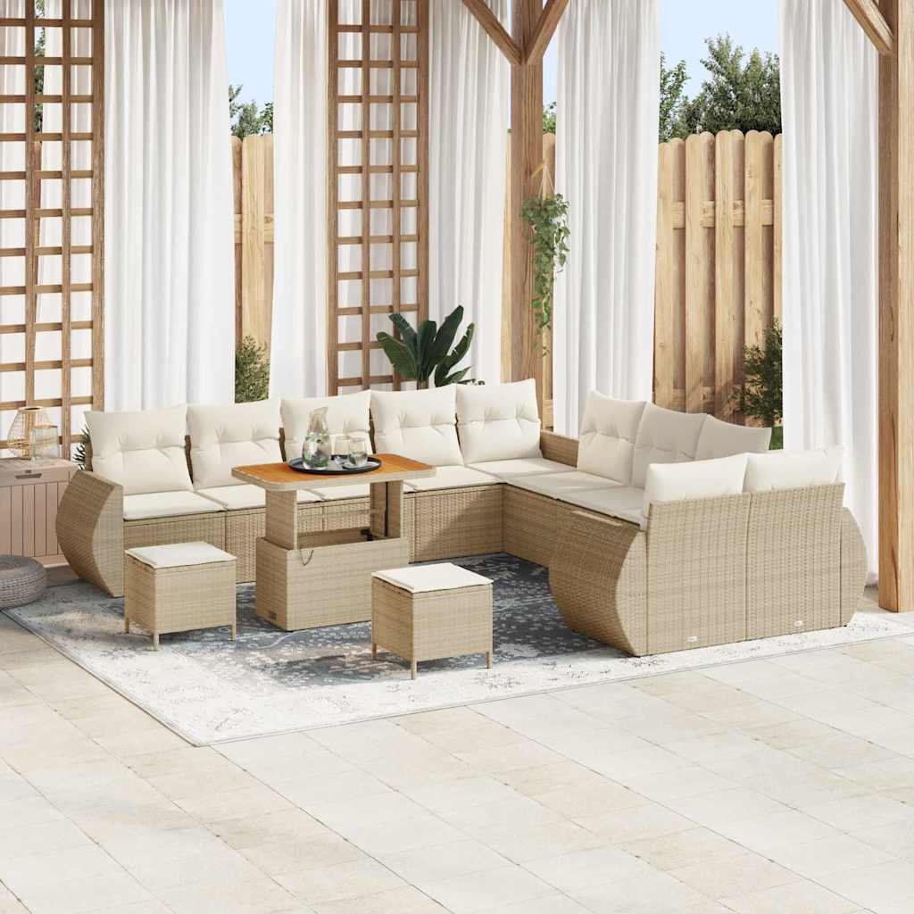 Tuin Sofa Set 13 Pcs Poly Rattan En Gepoedercoat Staal