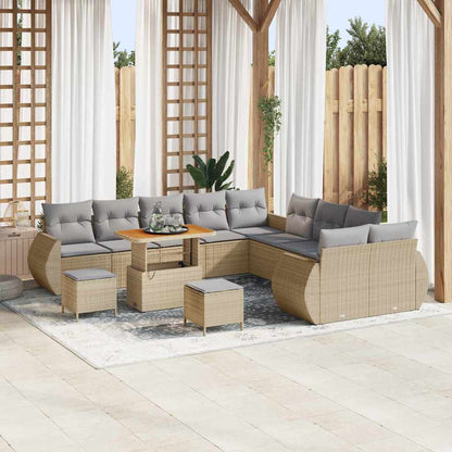 Tuin Sofa Set 13 Pcs Poly Rattan En Gepoedercoat Staal