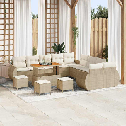 Tuin Sofa Set Met Kussen 13 Pcs En Crèmekleurig