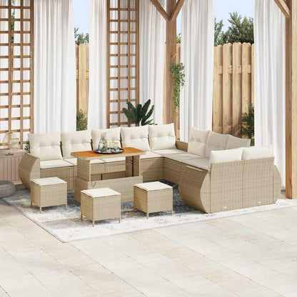 Tuin Sofa Set 13 Pcs Poly Rattan En Gepoedercoat Staal