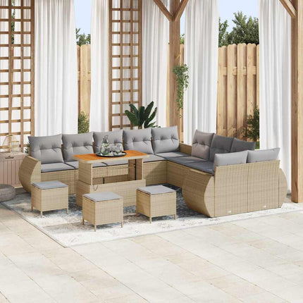 Tuin Sofa Set Met Kussen 13 Pcs En Crèmekleurig