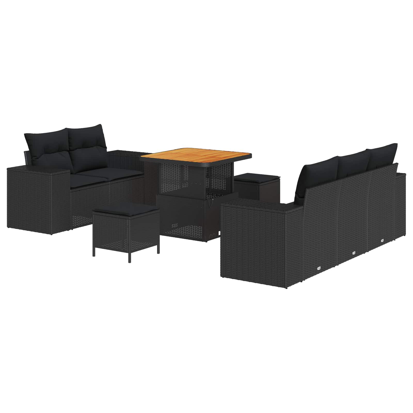 Tuin Sofa Set Met Kussen Met Opslag 8 Pcs Poly Rattan