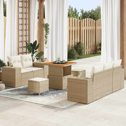 Tuin Sofa Set Met Kussen Met Opslag 8 Pcs Poly Rattan