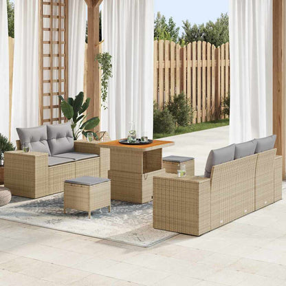 Tuin Sofa Set Met Kussen Met Opslag 8 Pcs Poly Rattan