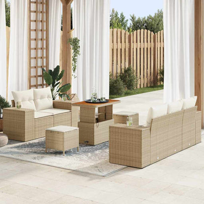 Tuin Sofa Set Met Kussen Met Opslag 8 Pcs Poly Rattan
