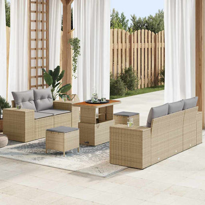 Tuin Sofa Set Met Kussen Met Opslag 8 Pcs Poly Rattan