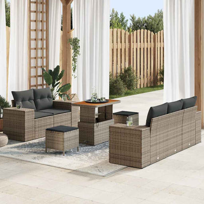 Tuin Sofa Set Met Kussen Met Opslag 8 Pcs Poly Rattan