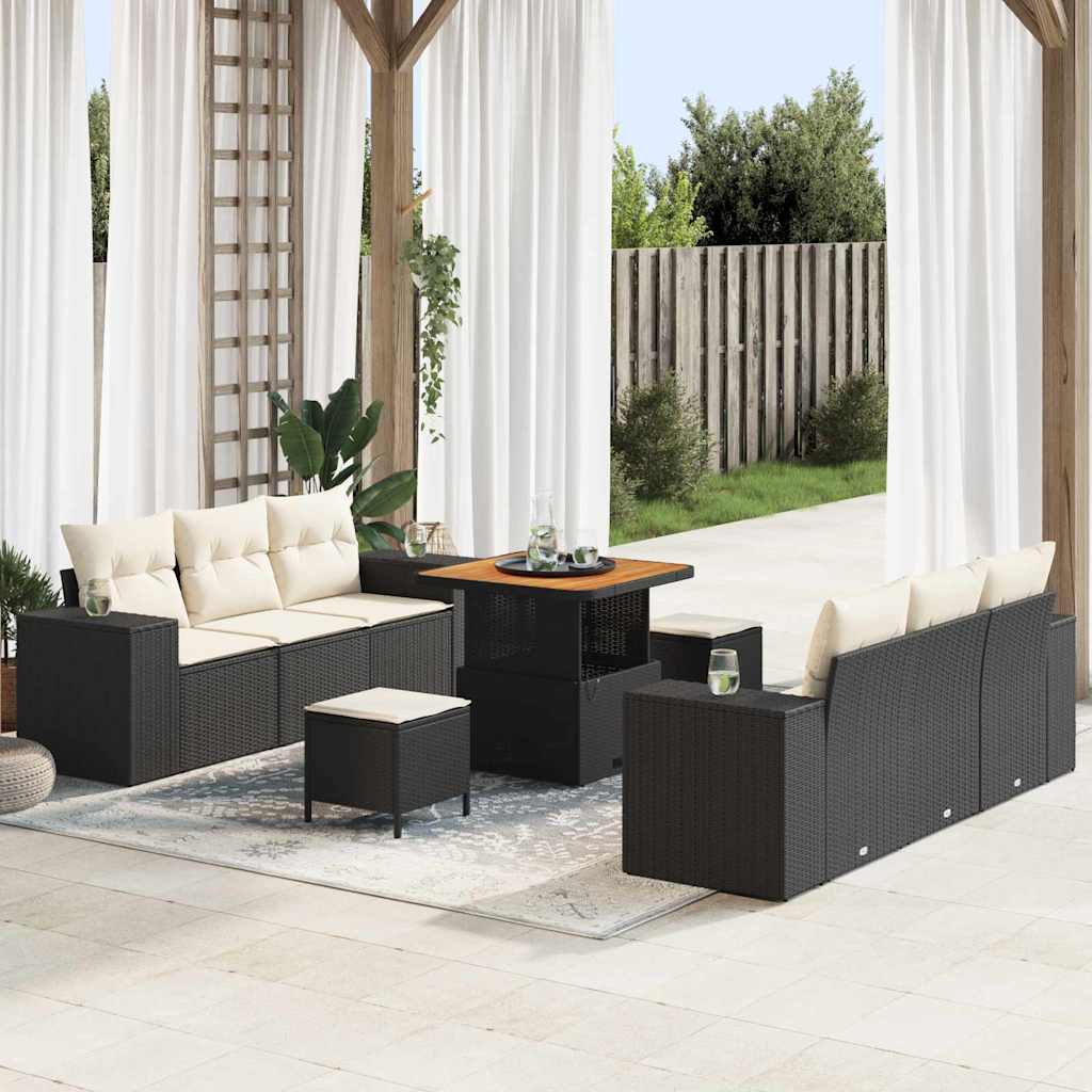 Tuin Sofa Set Met Kussen 221 X 204 X 85 Cm Poly Rattan