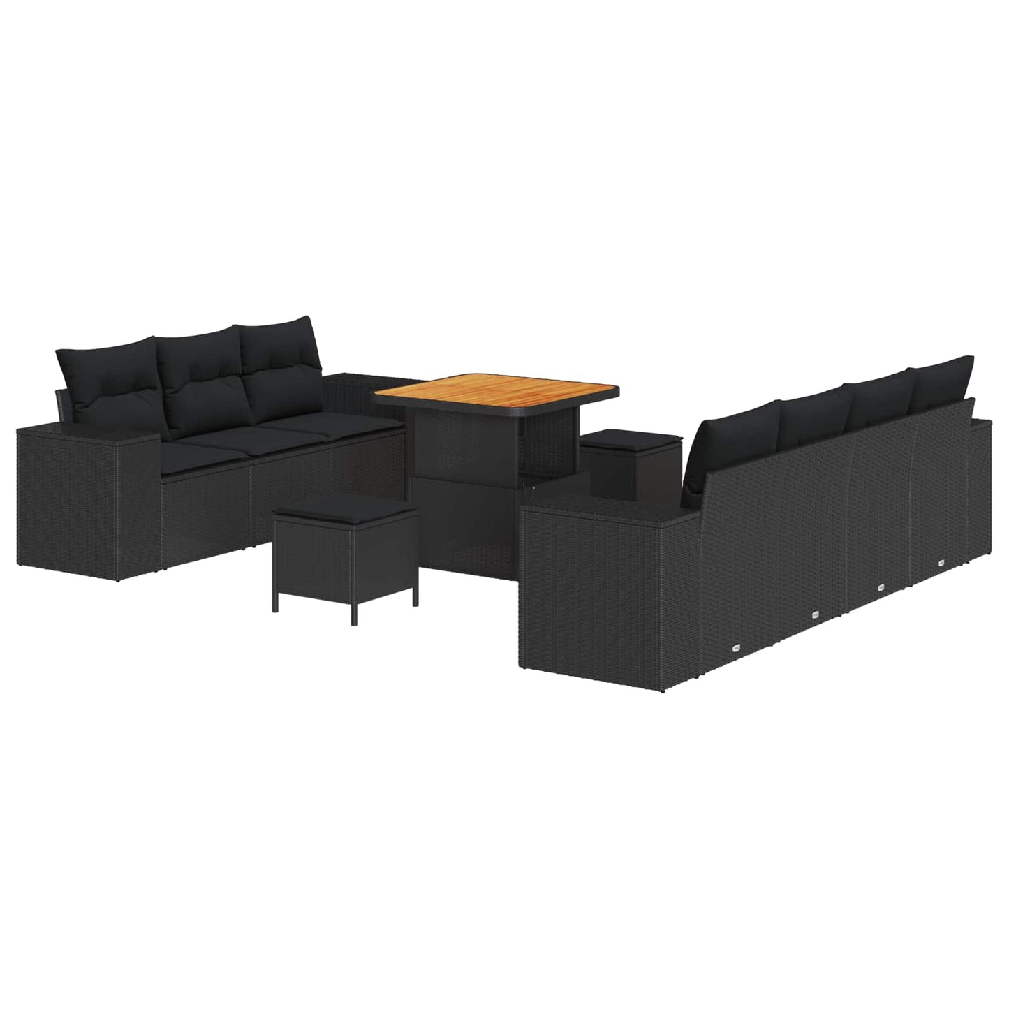 Tuin Sofa Set Met Kussen Met Opslag 10 Pcs Poly Rattan