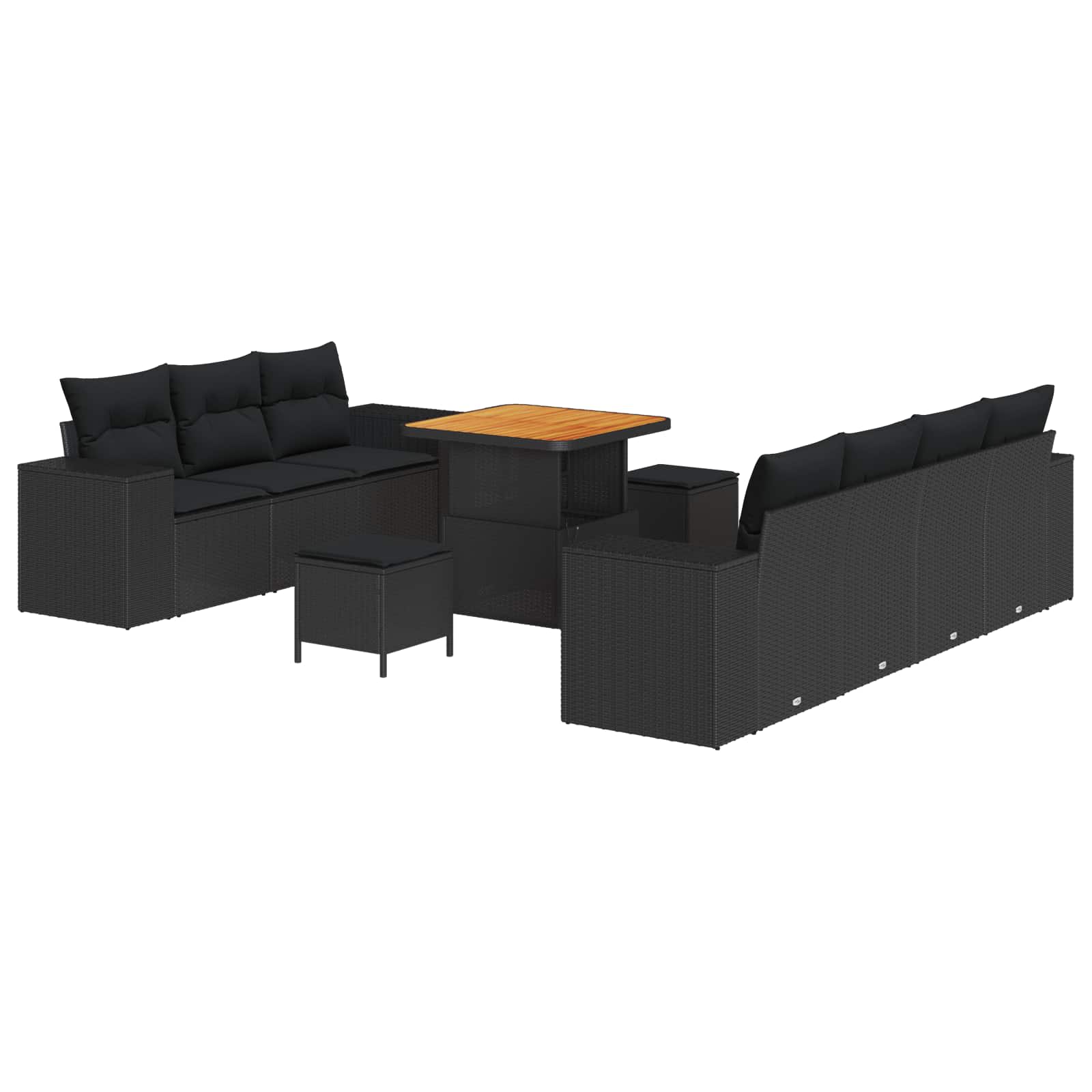 Tuin Sofa Set Met Kussen Met Opslag 10 Pcs Poly Rattan