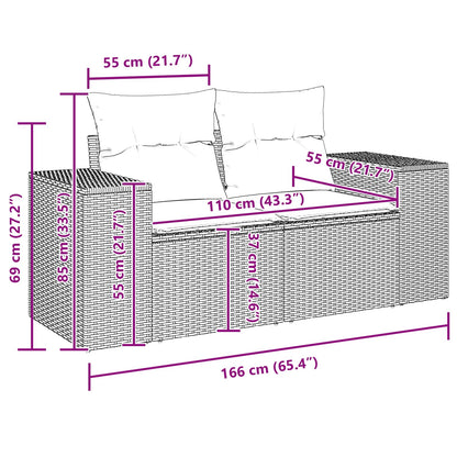 Tuin Sofa Set Met Kussen Met Opslag 10 Pcs Poly Rattan