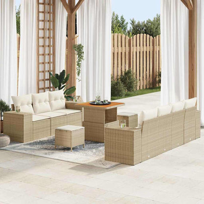 Tuin Sofa Set Met Kussen Met Opslag 10 Pcs Poly Rattan