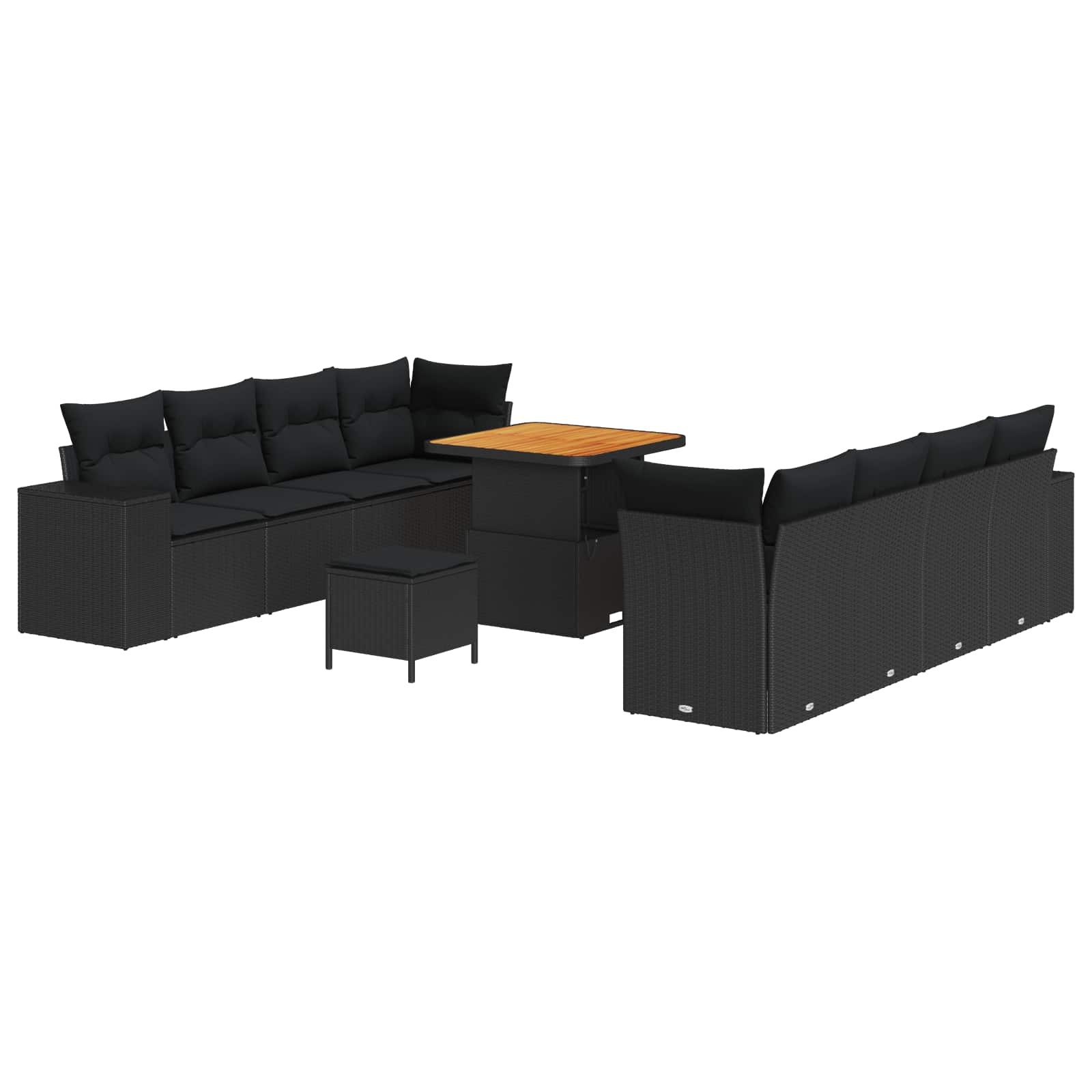 Tuin Sofa Set Met Kussen Met Opslag 11 Pcs Poly Rattan