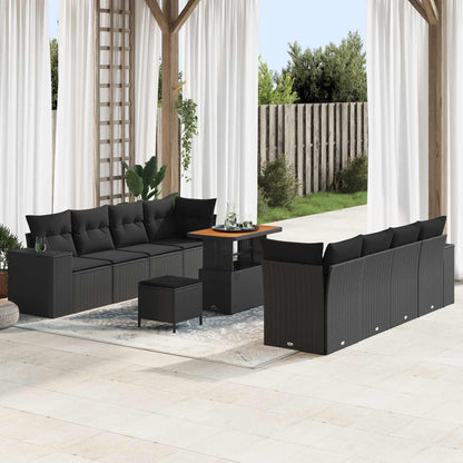 Tuin Sofa Set Met Kussen Met Opslag 11 Pcs Poly Rattan