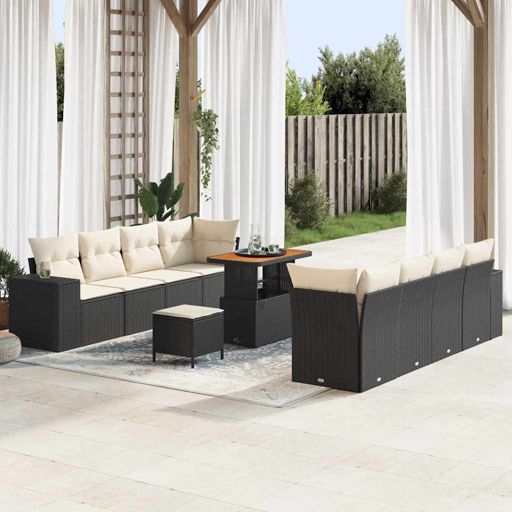Tuin Sofa Set Met Kussen Met Opslag 11 Pcs Poly Rattan