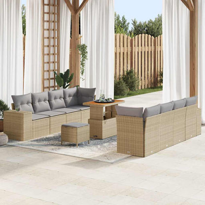 Tuin Sofa Set Met Kussen Met Opslag 11 Pcs Poly Rattan
