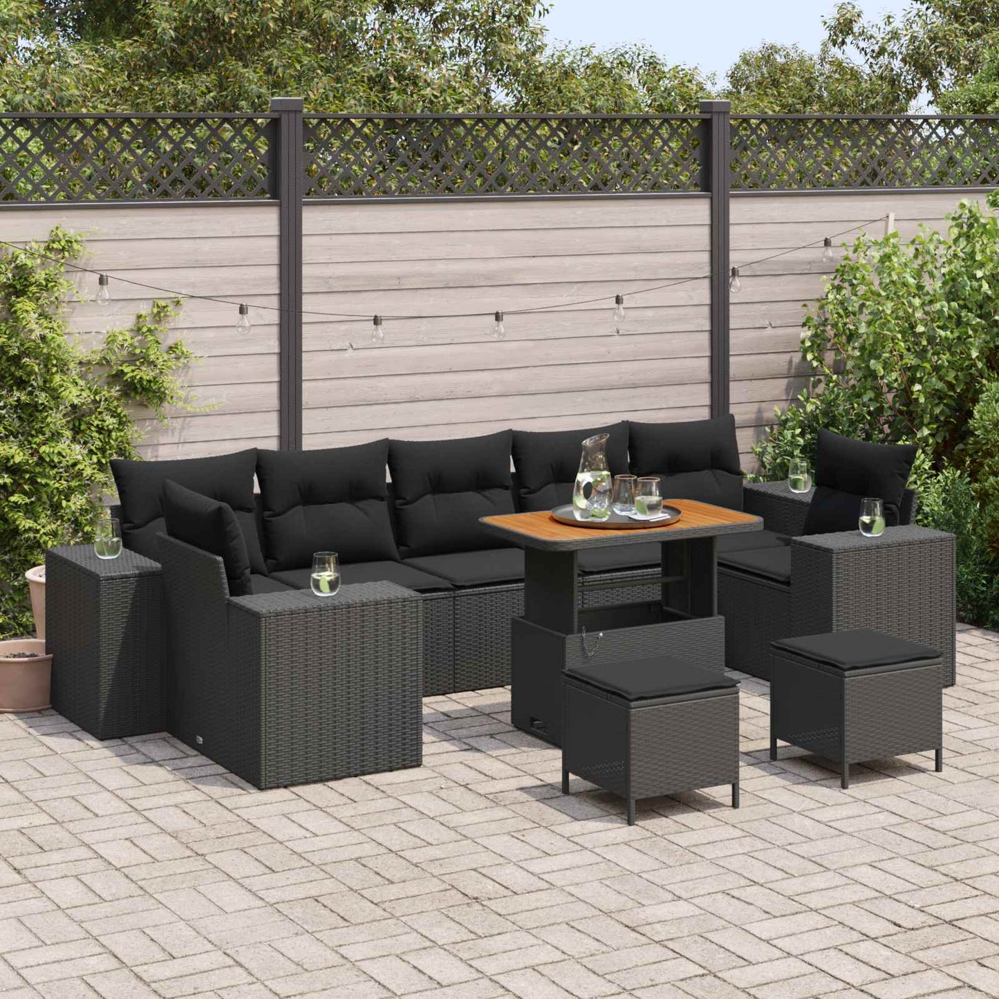 Tuin Sofa Set Met Kussen Met Opslag Met Kussen 10 Pcs