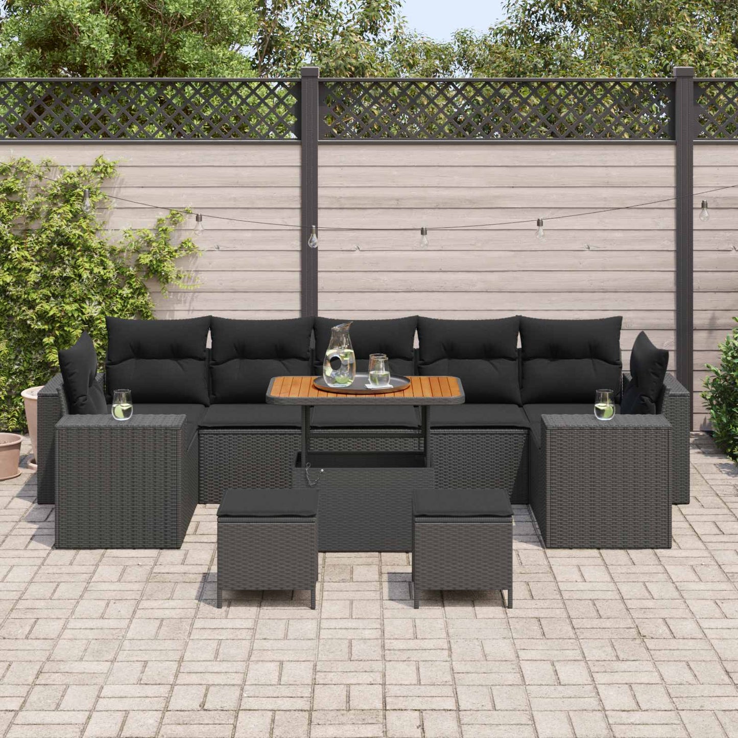Tuin Sofa Set Met Kussen Met Opslag Met Kussen 10 Pcs