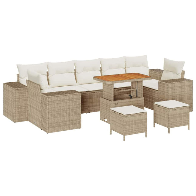 Tuin Sofa Set Met Kussen Met Opslag 10 Pcs En Crème