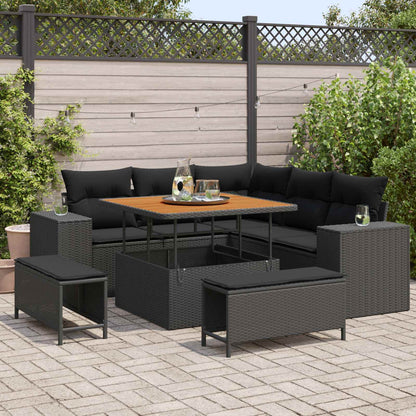 Tuin Sofa Set Met Kussen Met Opslag 8 Pcs Poly Rattan