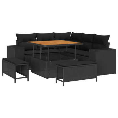 Tuin Sofa Set Met Kussen Met Opslag 8 Pcs Poly Rattan