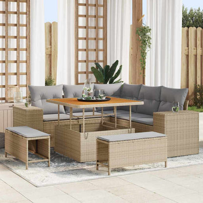 Tuin Sofa Set Met Kussen Met Opslag 8 Pcs Poly Rattan