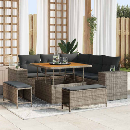 Tuin Sofa Set Met Kussen Met Opslag 8 Pcs Poly Rattan