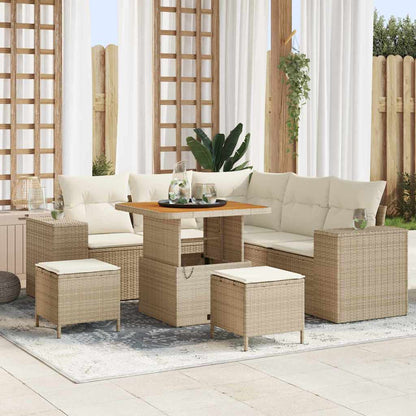 Tuin Sofa Set Met Kussen Met Opslag 8 Pcs Poly Rattan