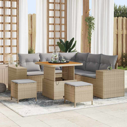 Tuin Sofa Set Met Kussen Met Opslag 8 Pcs Poly Rattan