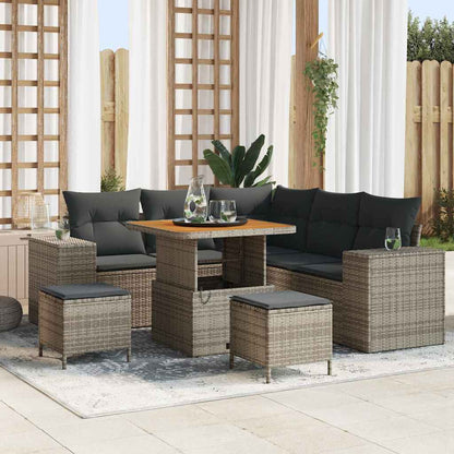 Tuin Sofa Set Met Kussen Met Opslag 8 Pcs Poly Rattan