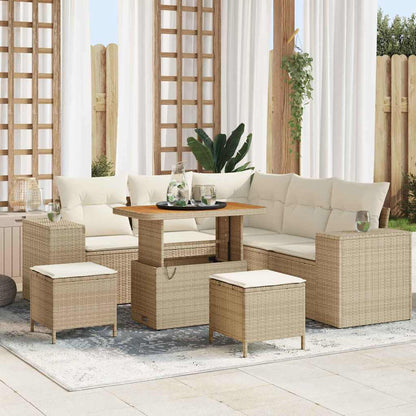 Tuin Sofa Set Met Kussen Met Opslag 8 Pcs Poly Rattan