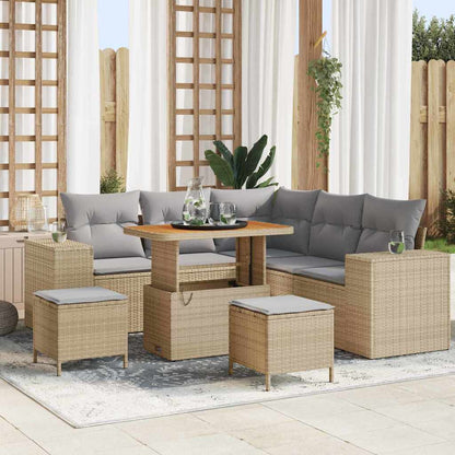 Tuin Sofa Set Met Kussen Met Opslag 8 Pcs Poly Rattan