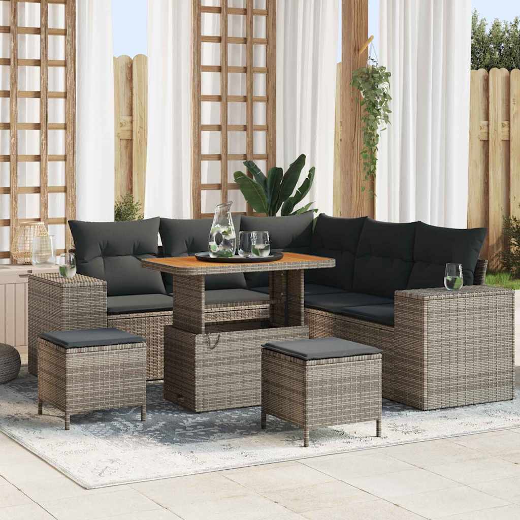 Tuin Sofa Set Met Kussen Met Opslag 8 Pcs Poly Rattan