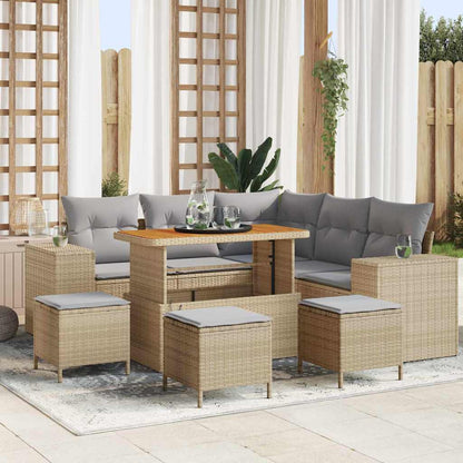 Tuin Sofa Set Met Kussen Met Opslag 8 Pcs Poly Rattan