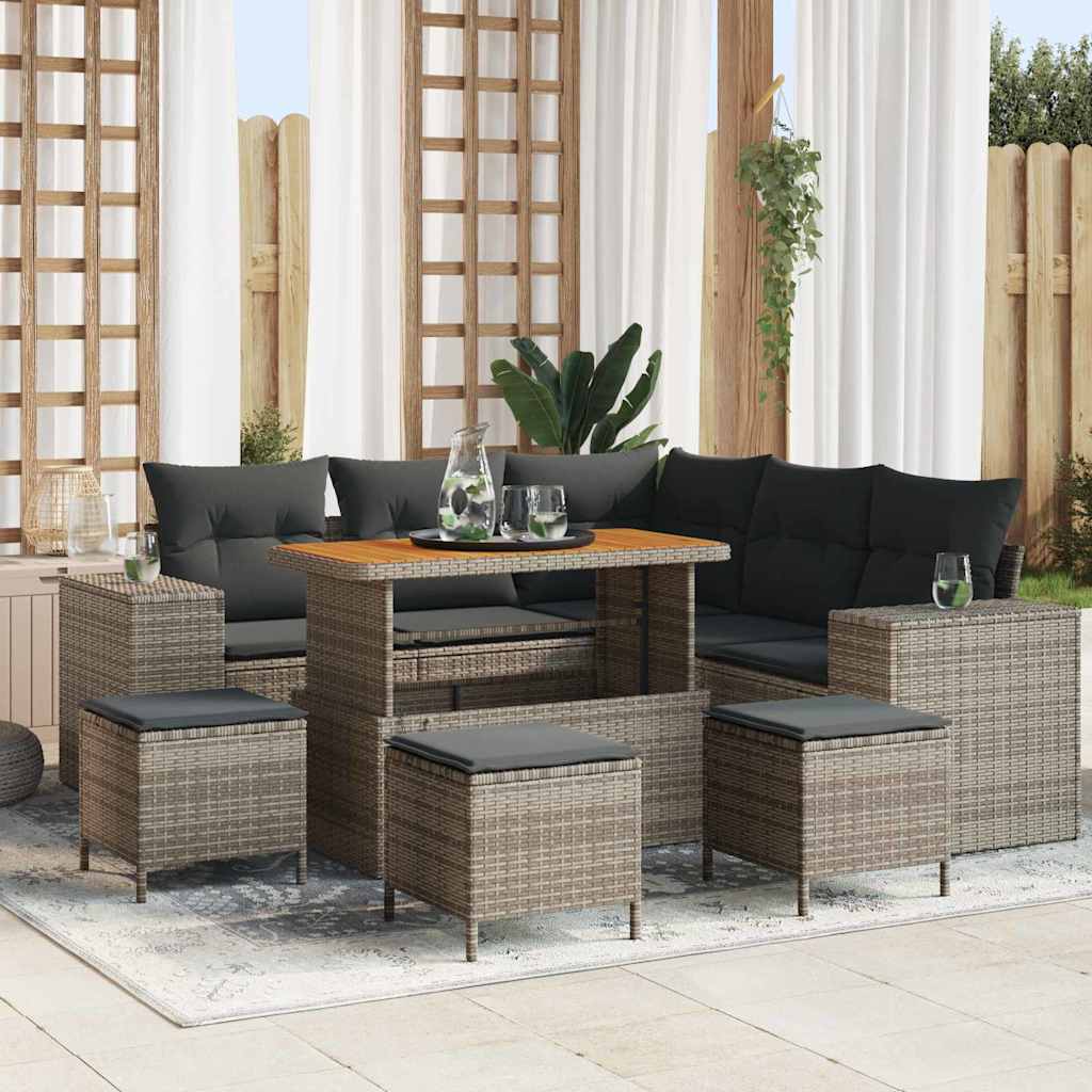 Tuin Sofa Set Met Kussen Met Opslag 8 Pcs Poly Rattan