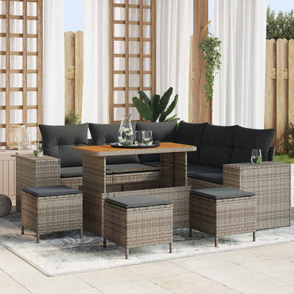 Tuin Sofa Set Met Kussen Met Opslag 8 Pcs Poly Rattan