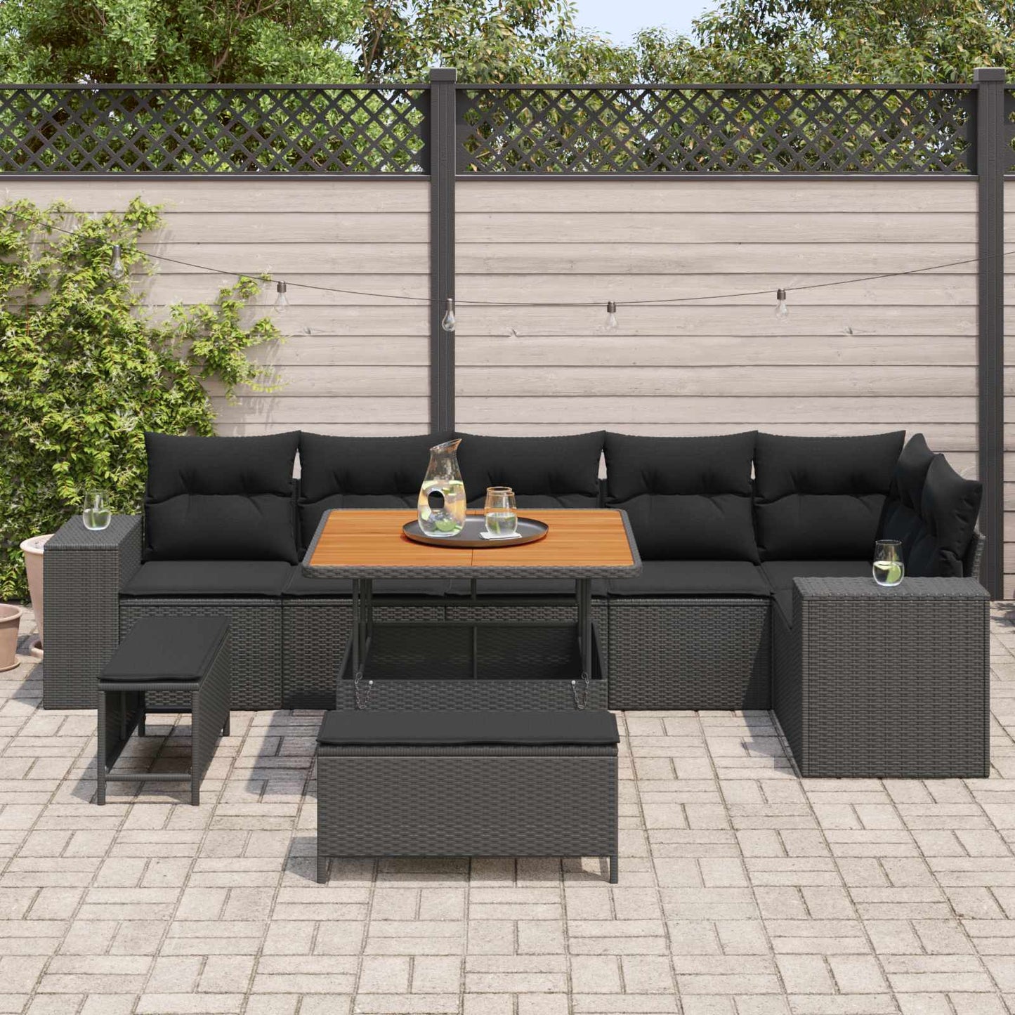 Tuin Sofa Set Met Kussen 9 Pcs Poly Rattan