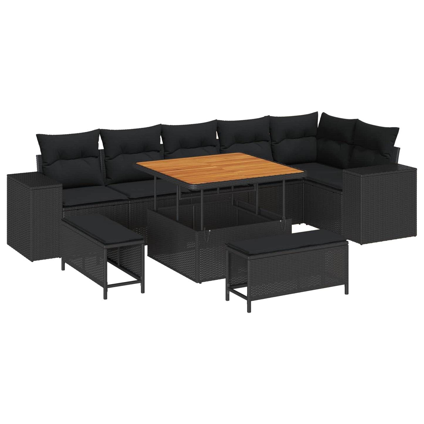 Tuin Sofa Set Met Kussen 9 Pcs Poly Rattan