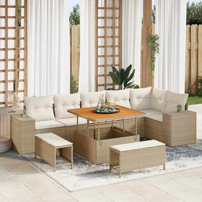 Tuin Sofa Set Met Kussen 9 Pcs Poly Rattan