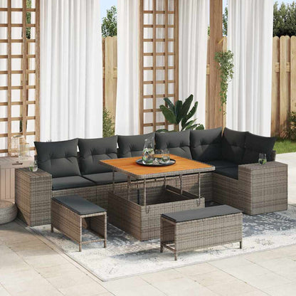Tuin Sofa Set Met Kussen 9 Pcs Poly Rattan